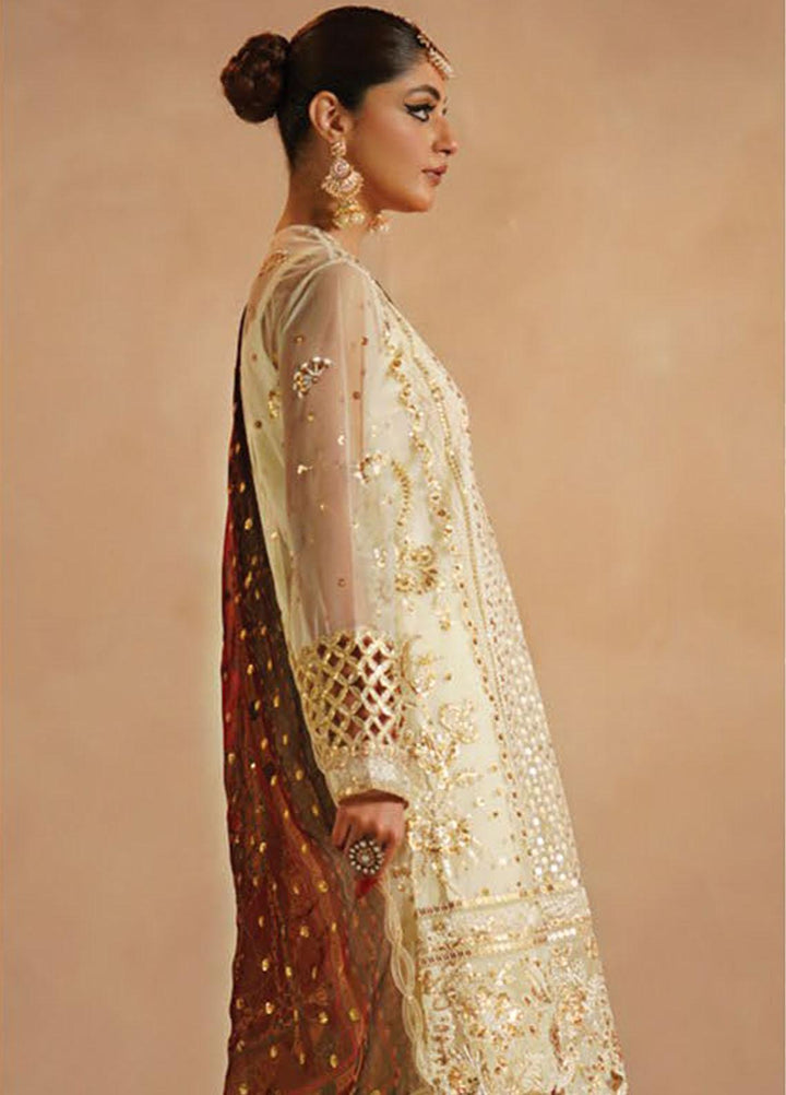 Nayab By Myeesha Embroidered Net Suits Unstitched 4 Piece MYA23N MF23-03 Dur-e-Najaf - Festive Collection