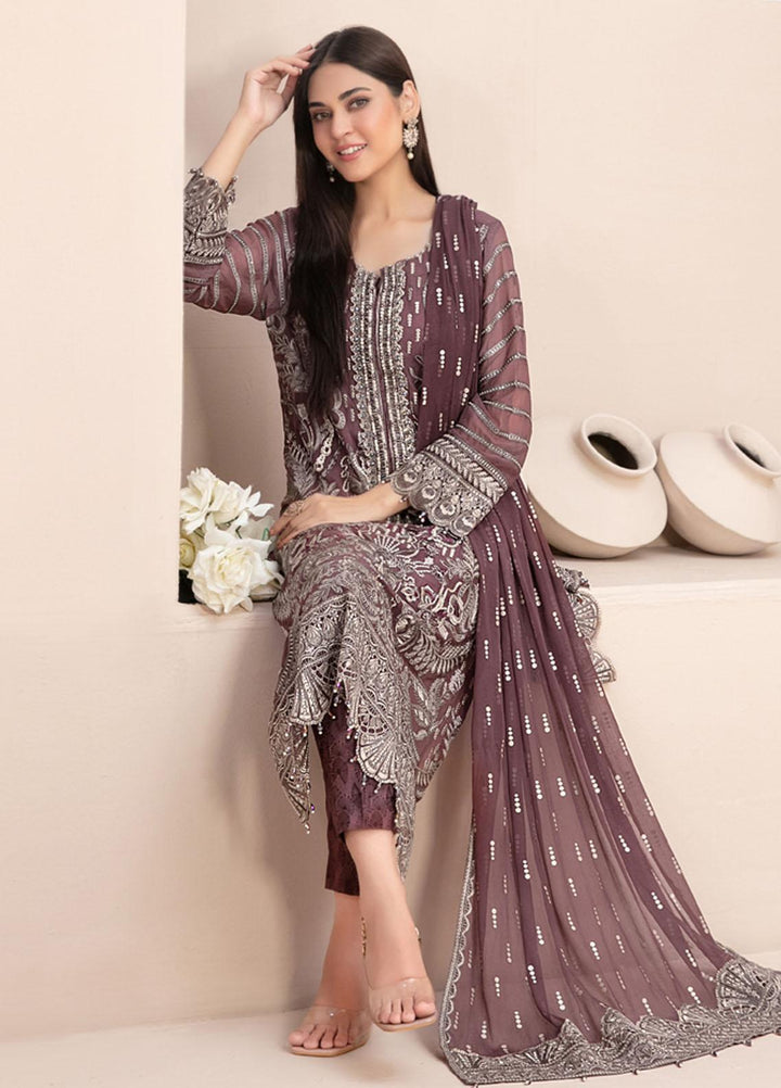 Nayara By Tawakkal Fabrics Embroidered Chiffon Suits Unstitched 3 Piece TWF23N D-8679 - Formal Collection