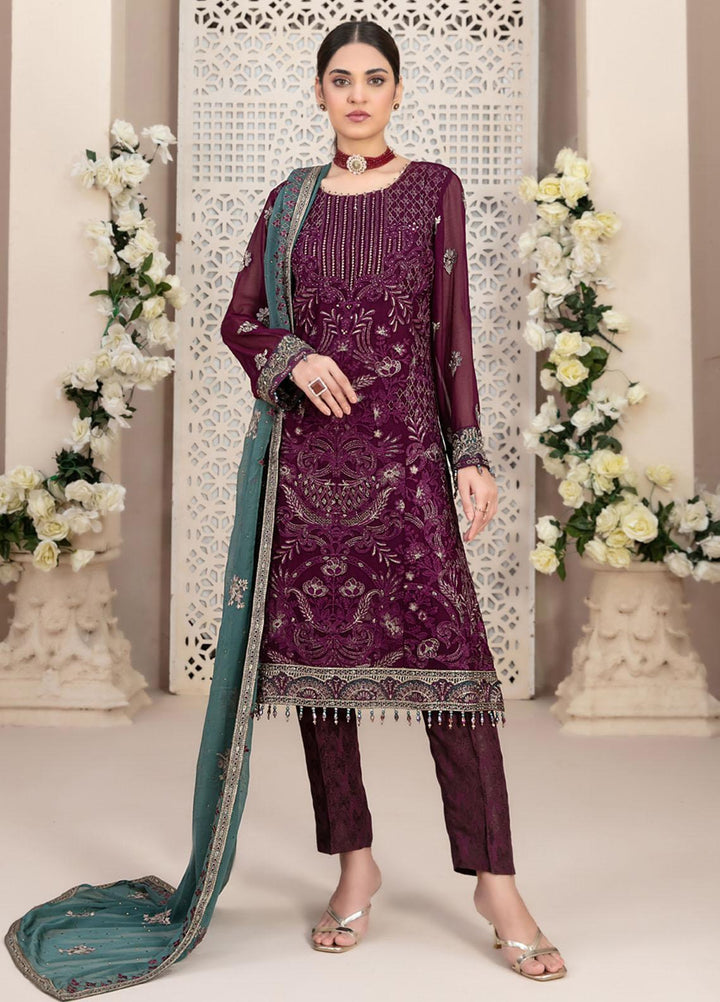 Nayara By Tawakkal Fabrics Embroidered Chiffon Suits Unstitched 3 Piece TWF23N D-8687 - Formal Collection