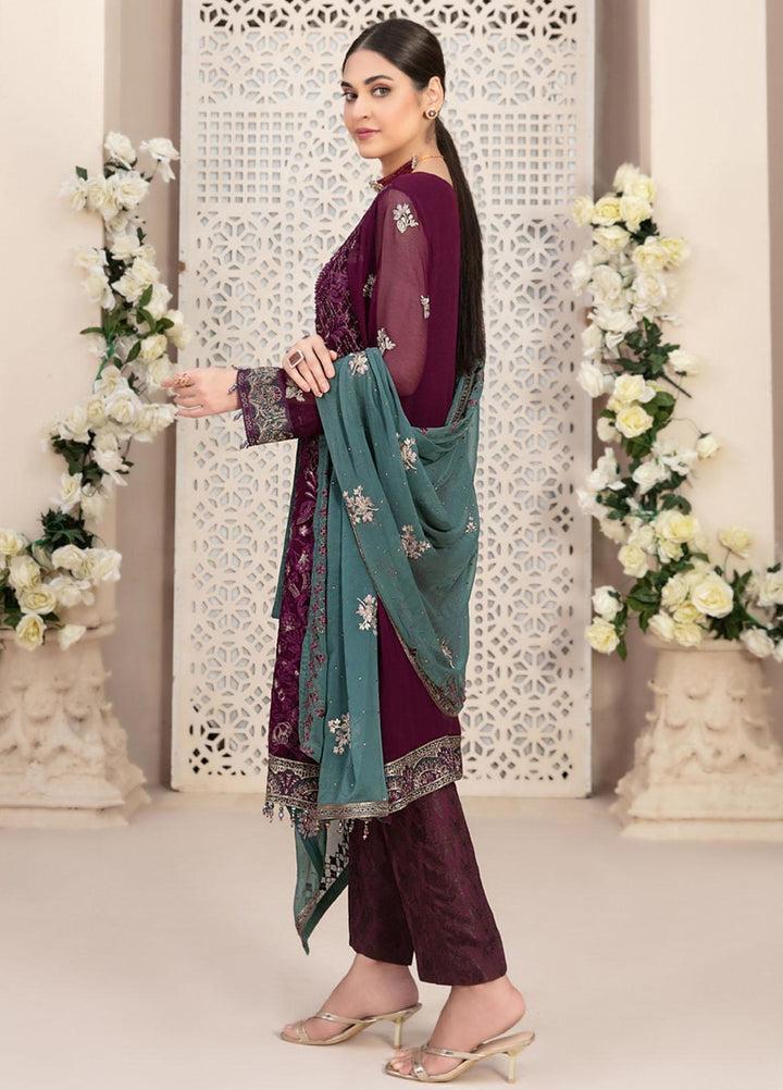 Nayara By Tawakkal Fabrics Embroidered Chiffon Suits Unstitched 3 Piece TWF23N D-8687 - Formal Collection