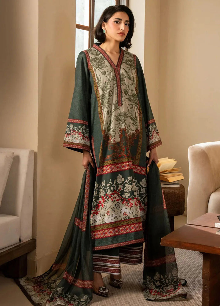 Nazm by Maryum N Maria Printed Silk Suits Unstitched 3 Piece MNM25N MS50459-Stella - Fall Collection