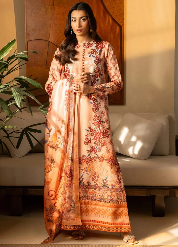 Nazm by Maryum N Maria Printed Silk Suits Unstitched 3 Piece MNM25N MS50461-Cara - Fall Collection