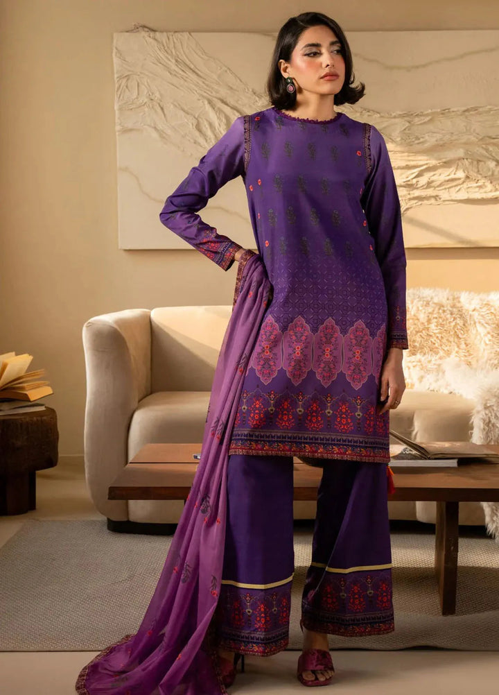 Nazm by Maryum N Maria Printed Silk Suits Unstitched 3 Piece MNM25N MS50470-Willow - Fall Collection