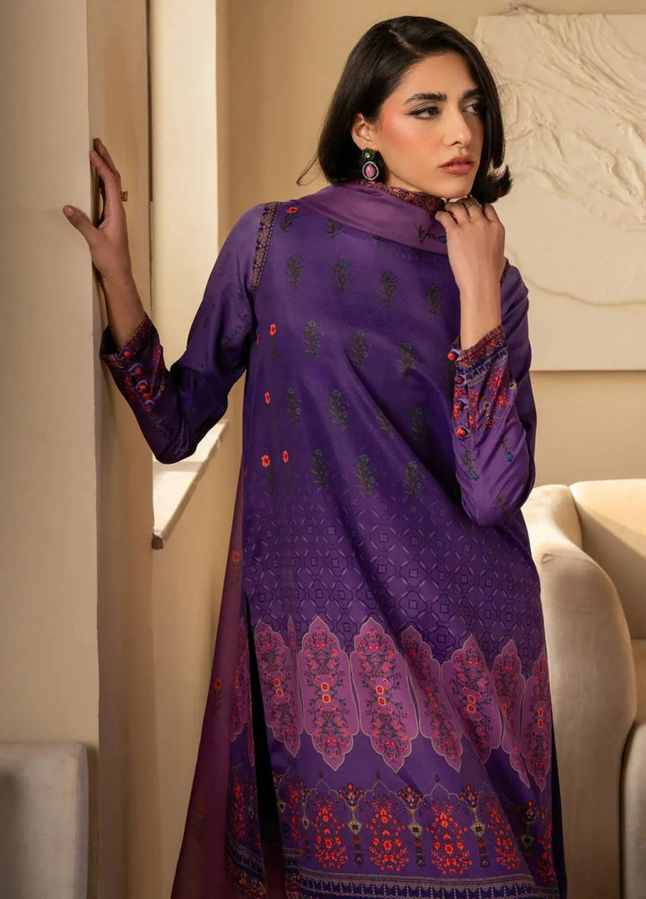 Nazm by Maryum N Maria Printed Silk Suits Unstitched 3 Piece MNM25N MS50470-Willow - Fall Collection