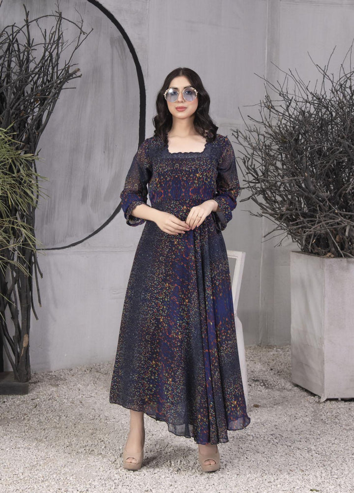 Nazmina Pret  Chiffon Frocks NZ23FM FR-552 Black Sparkles