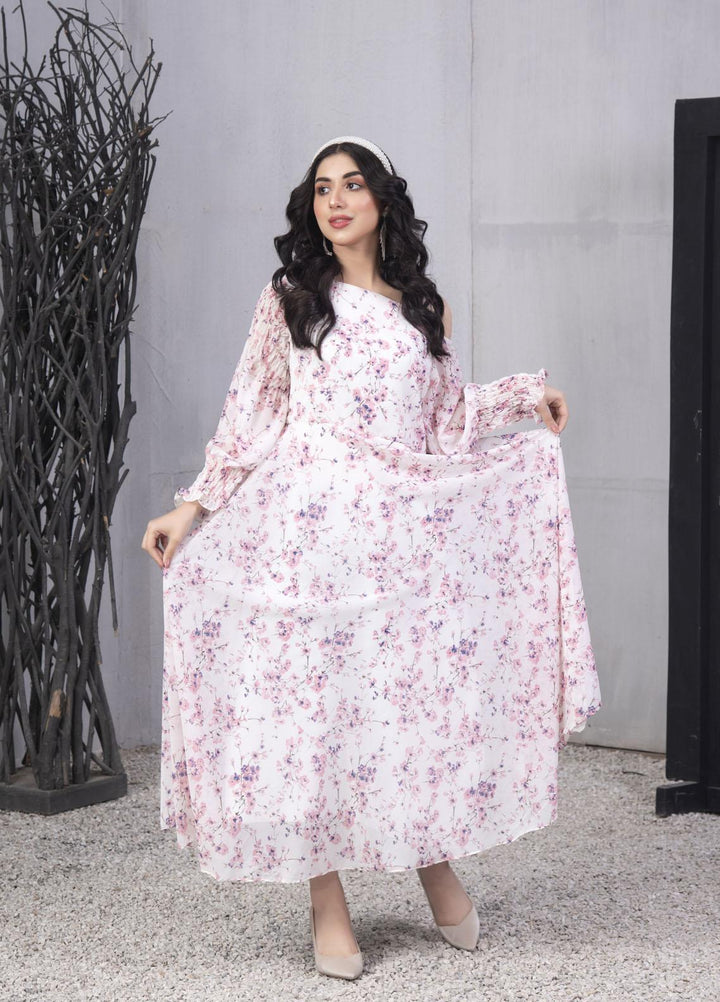 Nazmina Pret  Chiffon Frocks NZ23FM FR-549 Pink Beads