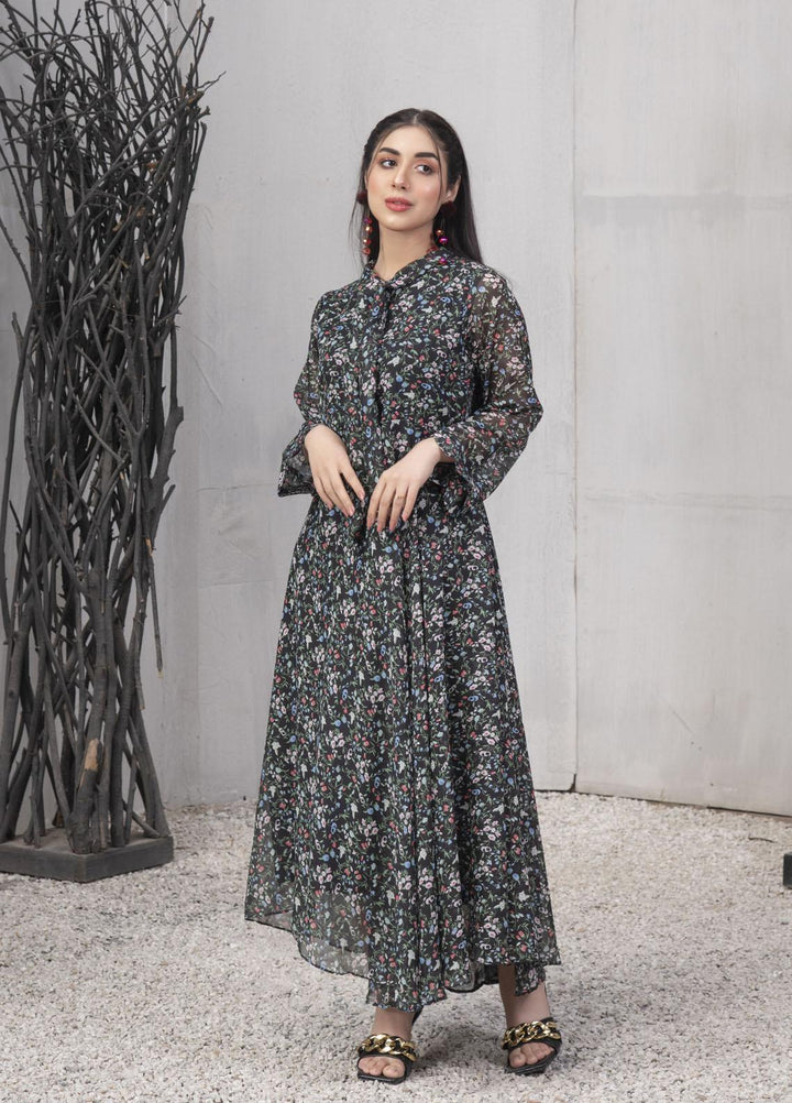 Nazmina Pret  Chiffon Frocks NZ23FM FR-548 Grey Glint