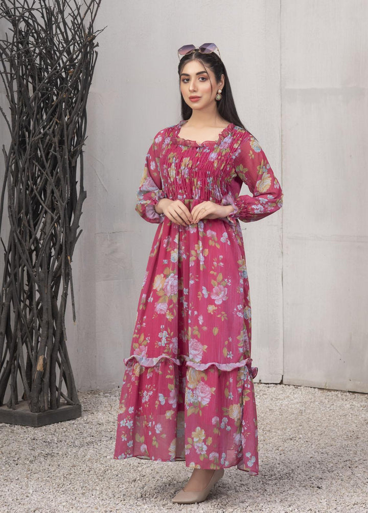 Nazmina Pret  Chiffon Frocks NZ23FM FR-546 Salmon Pink