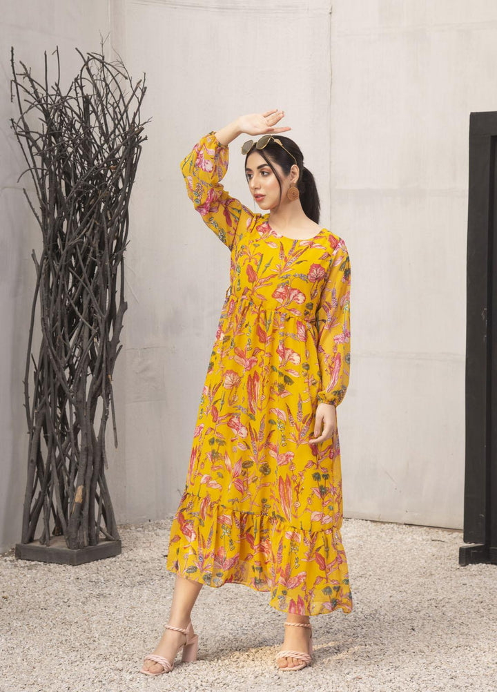 Nazmina Pret  Chiffon Frocks NZ23FM FR-551 Fire Squash