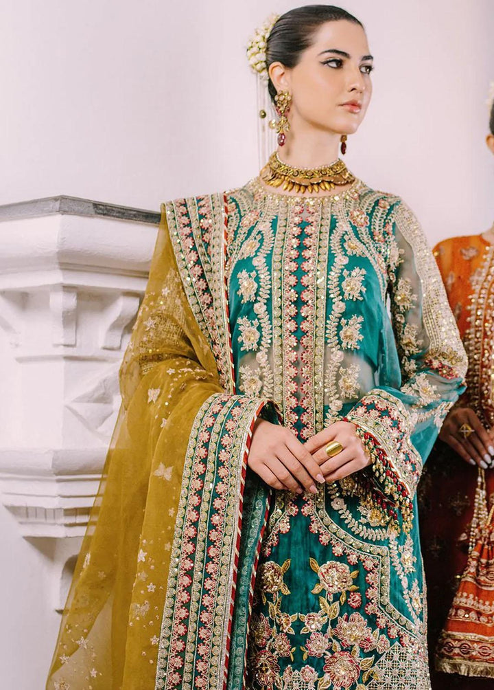 Nazni By Saira Rizwan Embroidered Organza Suits Unstitched 3 Piece SR22N SR-04 AYANEH - Luxury Collection