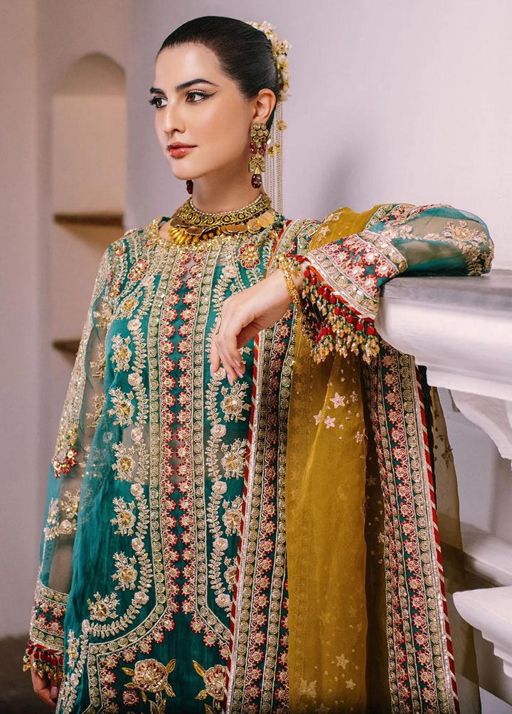 Nazni By Saira Rizwan Embroidered Organza Suits Unstitched 3 Piece SR22N SR-04 AYANEH - Luxury Collection