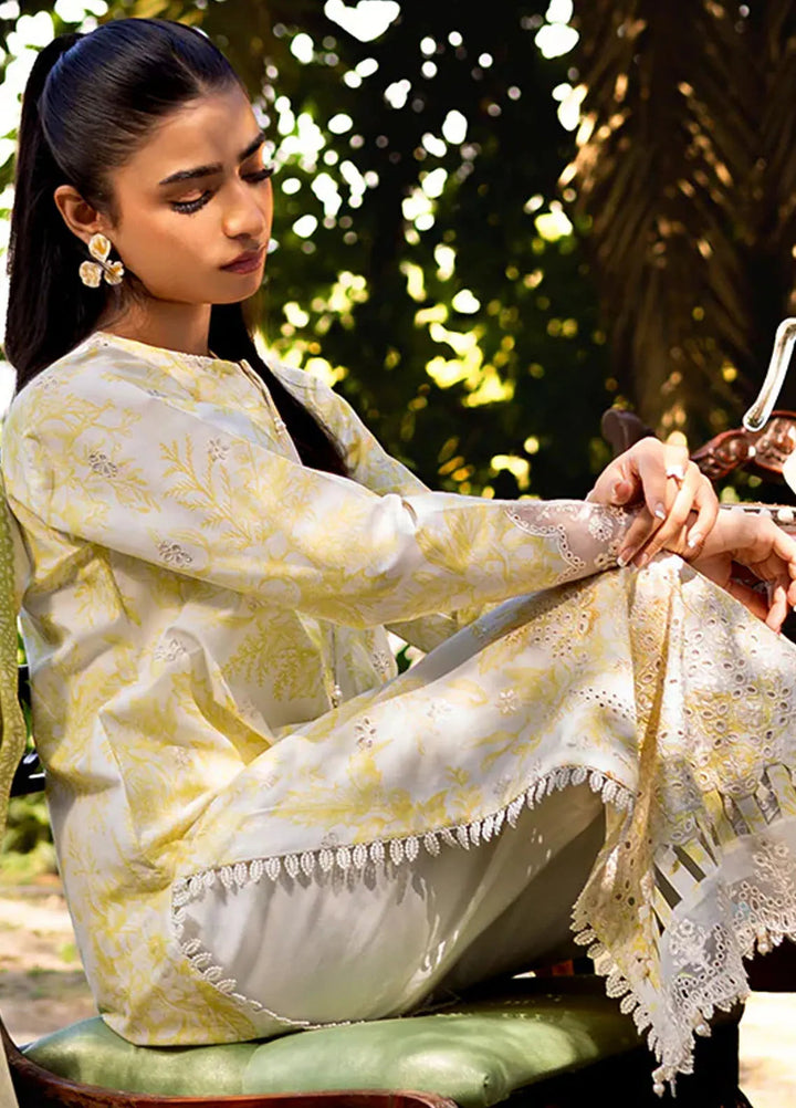 Neeshay Embroidered Lawn Suit Unstitched 3 Piece NSH24P Olivine - Summer Collection