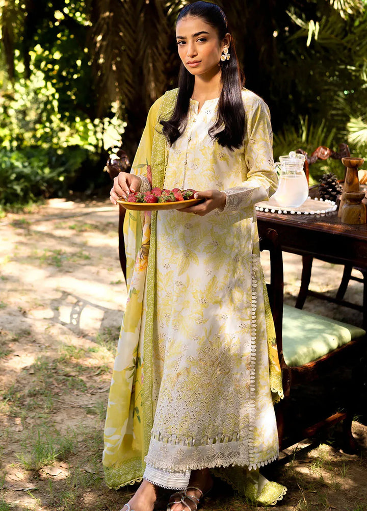 Neeshay Embroidered Lawn Suit Unstitched 3 Piece NSH24P Olivine - Summer Collection