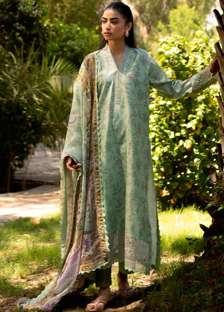 Neeshay Embroidered Lawn Suit Unstitched 3 Piece NSH24P Sage Brush - Summer Collection