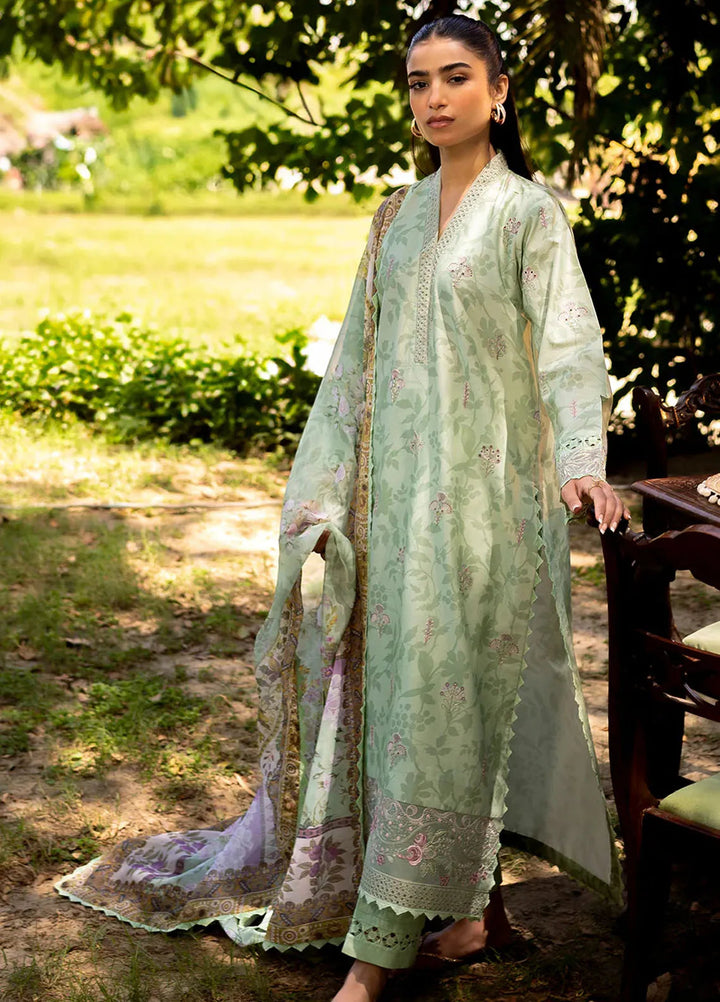 Neeshay Embroidered Lawn Suit Unstitched 3 Piece NSH24P Sage Brush - Summer Collection