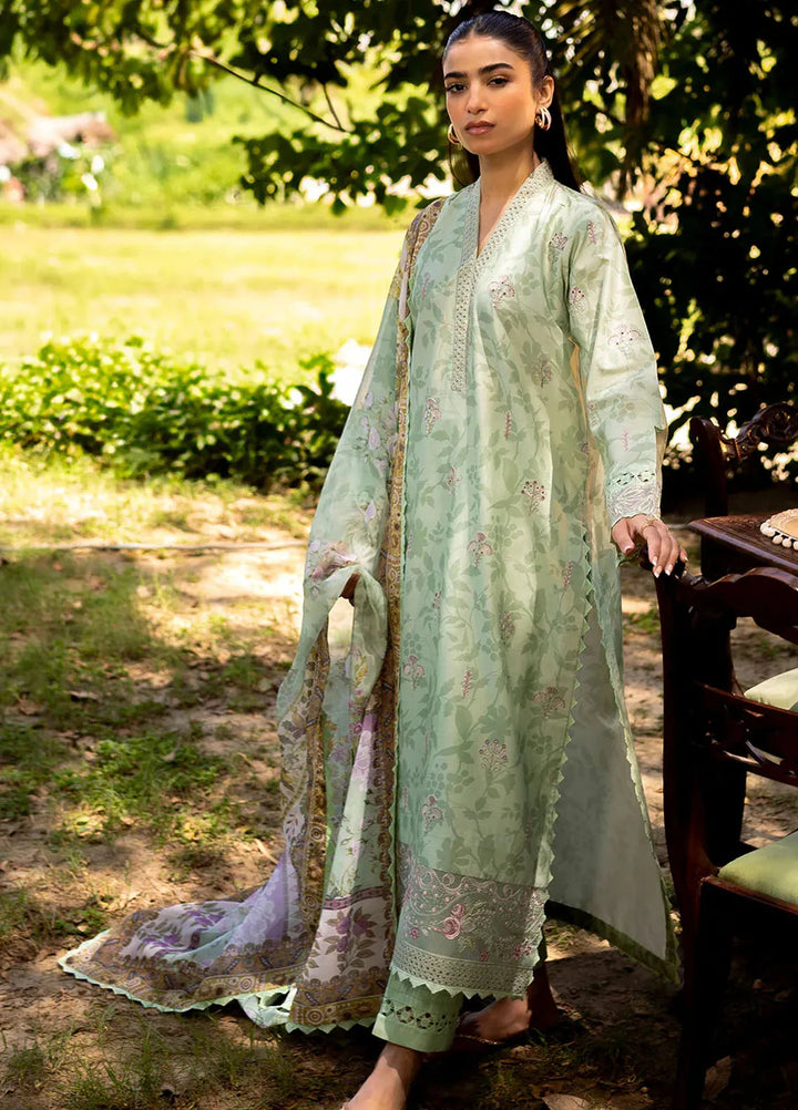 Neeshay Embroidered Lawn Suit Unstitched 3 Piece NSH24P Sage Brush - Summer Collection