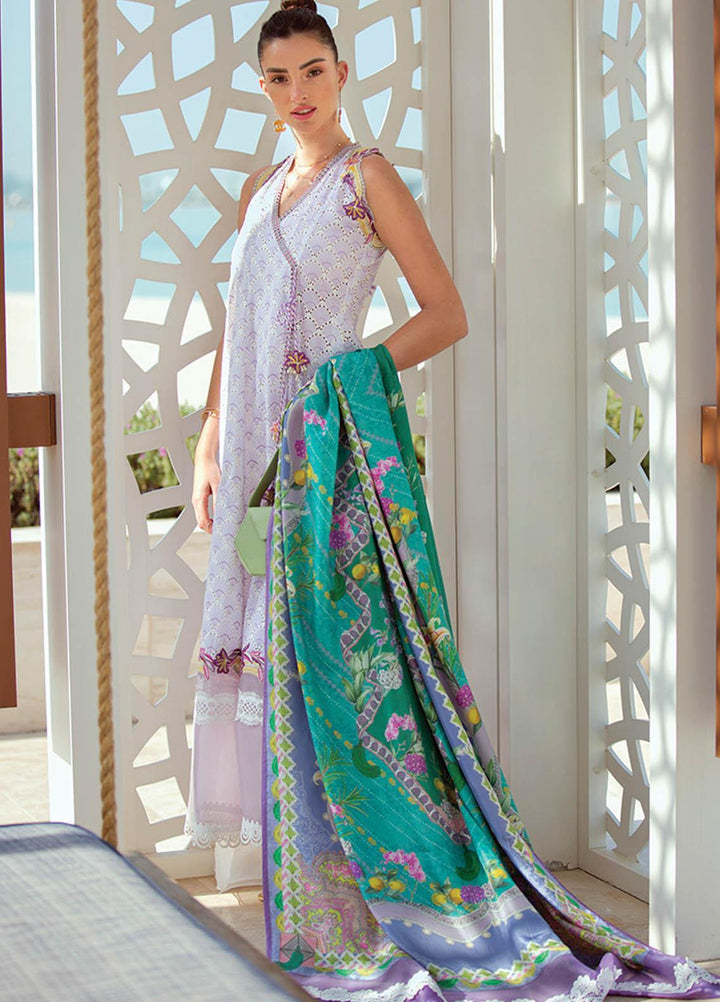 NERA by Farah Talib Embroidered Lawn Suits Unstitched 3 Piece FTA21N 02 Iris Bloom - Summer Collection