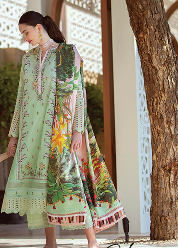 NERA by Farah Talib Embroidered Lawn Suits Unstitched 3 Piece FTA21N 03 Hewa Mint - Summer Collection