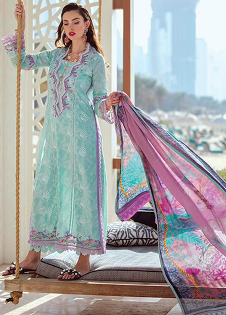 NERA by Farah Talib Embroidered Lawn Suits Unstitched 3 Piece FTA21N 06 Vera Seafoam - Summer Collection