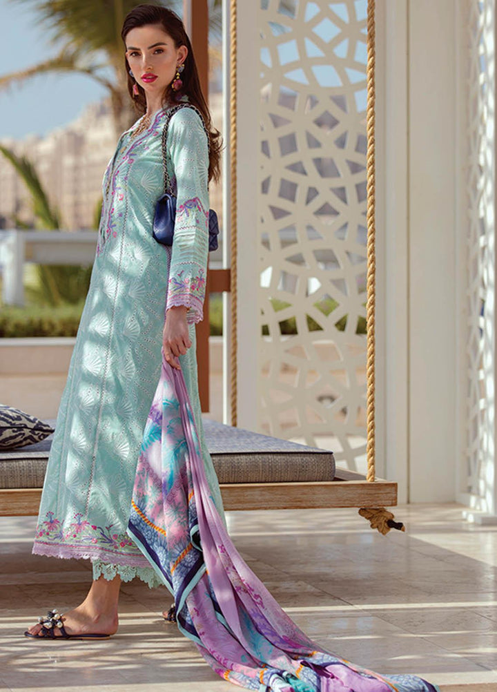 NERA by Farah Talib Embroidered Lawn Suits Unstitched 3 Piece FTA21N 06 Vera Seafoam - Summer Collection