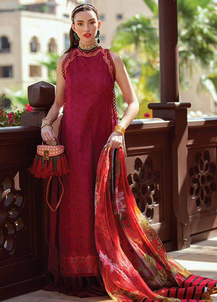 NERA by Farah Talib Embroidered Lawn Suits Unstitched 3 Piece FTA21N 10 Fia Scarlett - Summer Collection