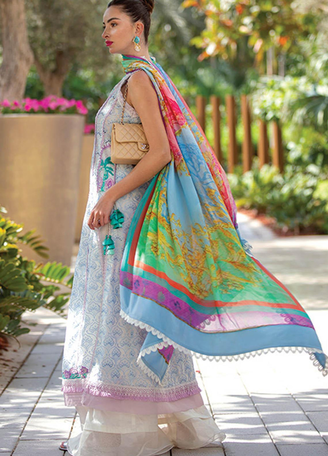 NERA by Farah Talib Embroidered Lawn Suits Unstitched 3 Piece FTA21N 12 Esme Palms - Summer Collection