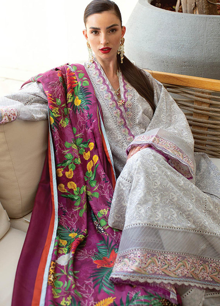 NERA by Farah Talib Embroidered Lawn Suits Unstitched 3 Piece FTA21N 13 Dove - Summer Collection