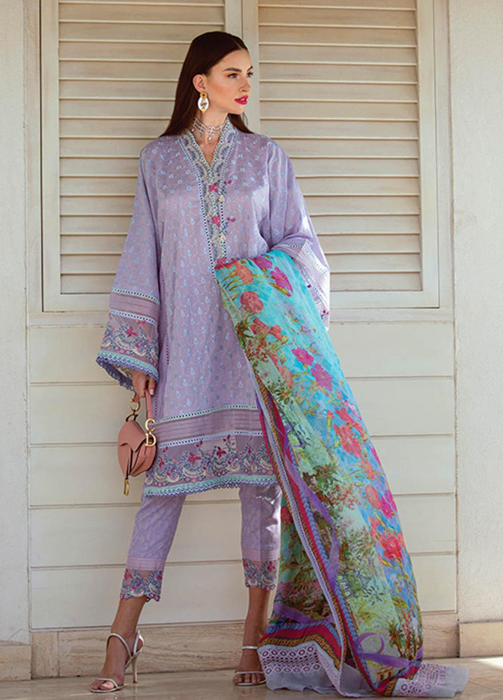 NERA by Farah Talib Embroidered Lawn Suits Unstitched 3 Piece FTA21N 14 Lael Lavender - Summer Collection