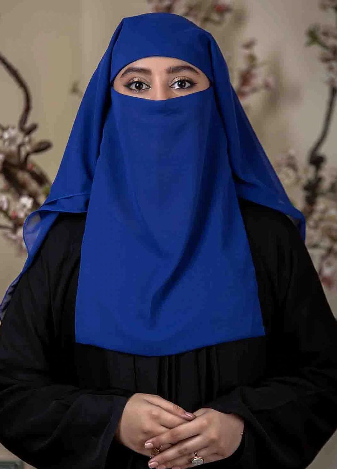 Abaya pk Georgette Niqab ABA22NQ BLUE THREE LAYERED - Essential Niqabs