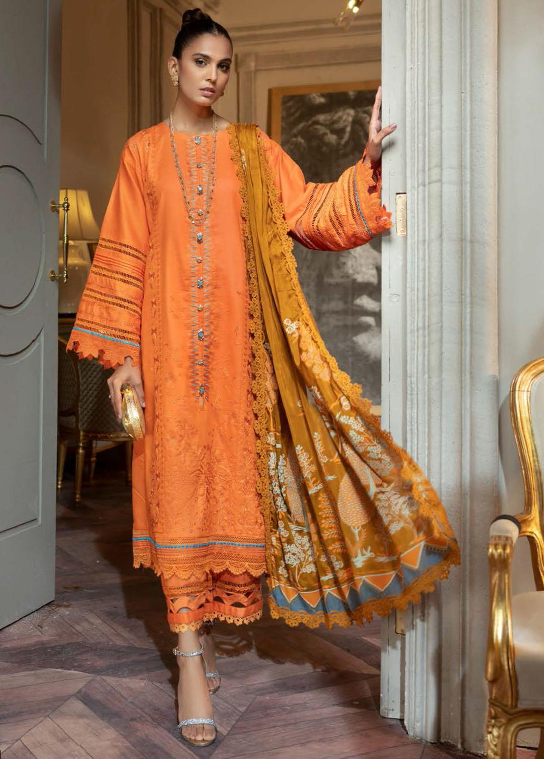 Nisa Hussain Embroidered Lawn Suits Unstitched 3 Piece NSH22SS LF-NHl 002 - Spring / Summer Collection