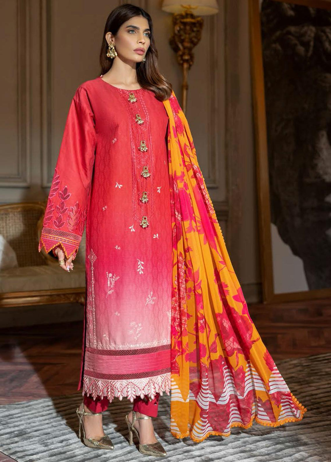 Nisa Hussain Embroidered Lawn Suits Unstitched 3 Piece NSH22SS LF-NHl 006 - Spring / Summer Collection