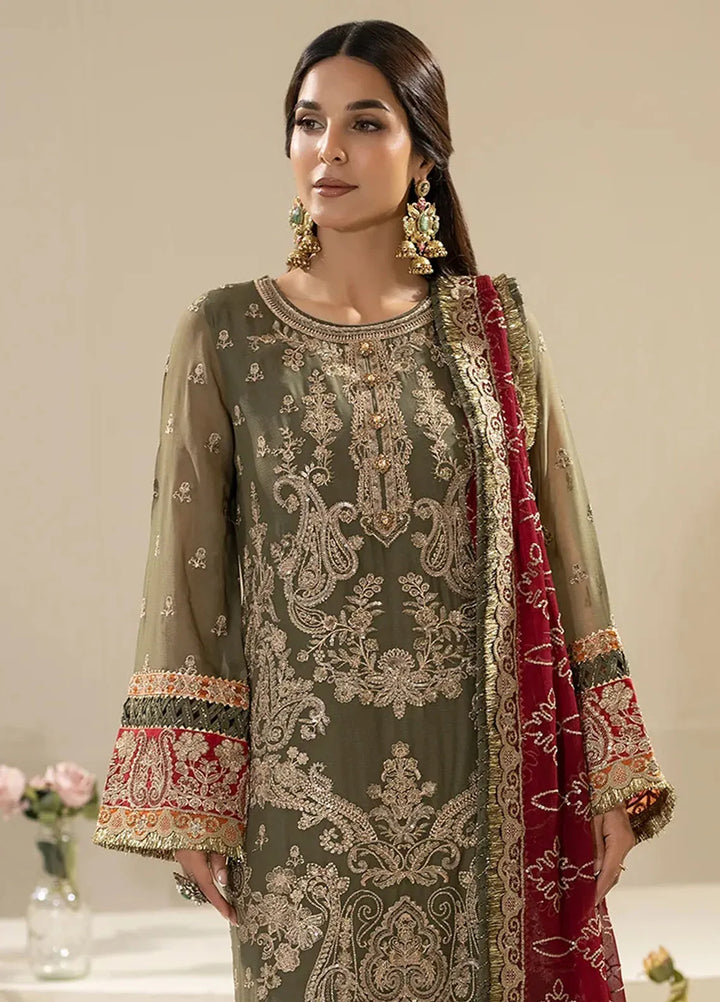 Nisha by Imrozia Premium Pret Embroidered Chiffon 3 Piece Suit M-81 Aleha