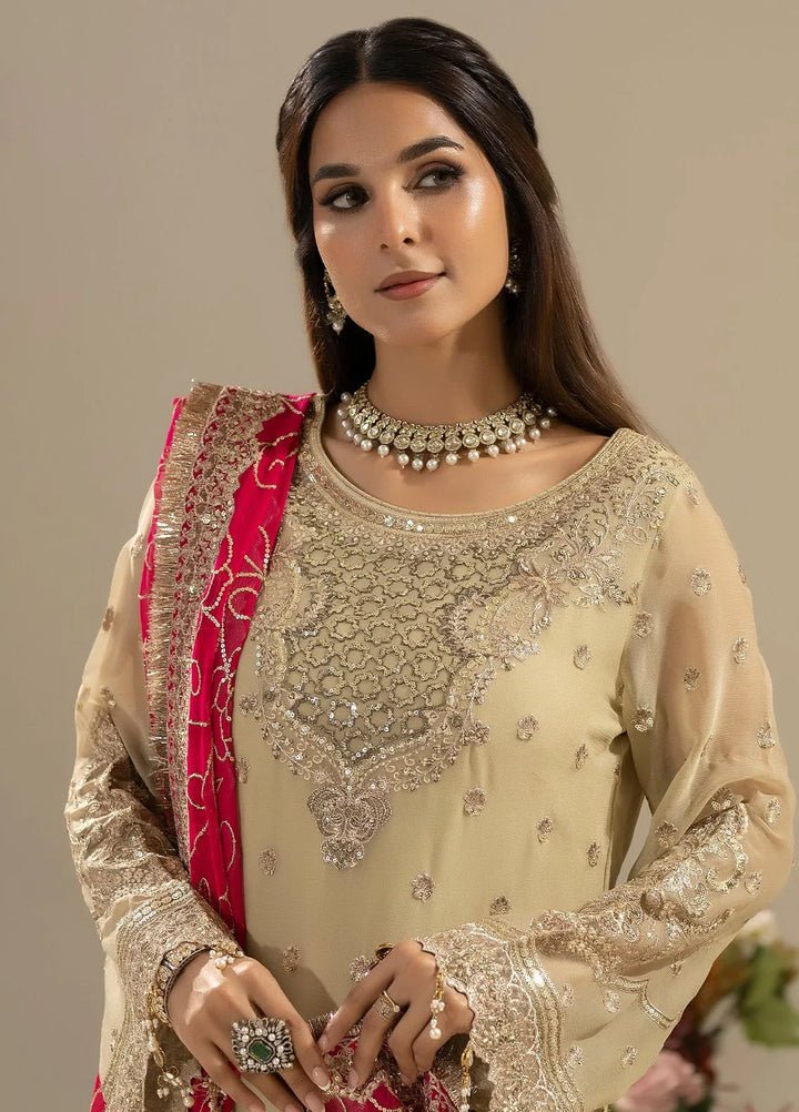 Nisha by Imrozia Premium Pret Embroidered Chiffon 3 Piece Suit M-88 Rinza