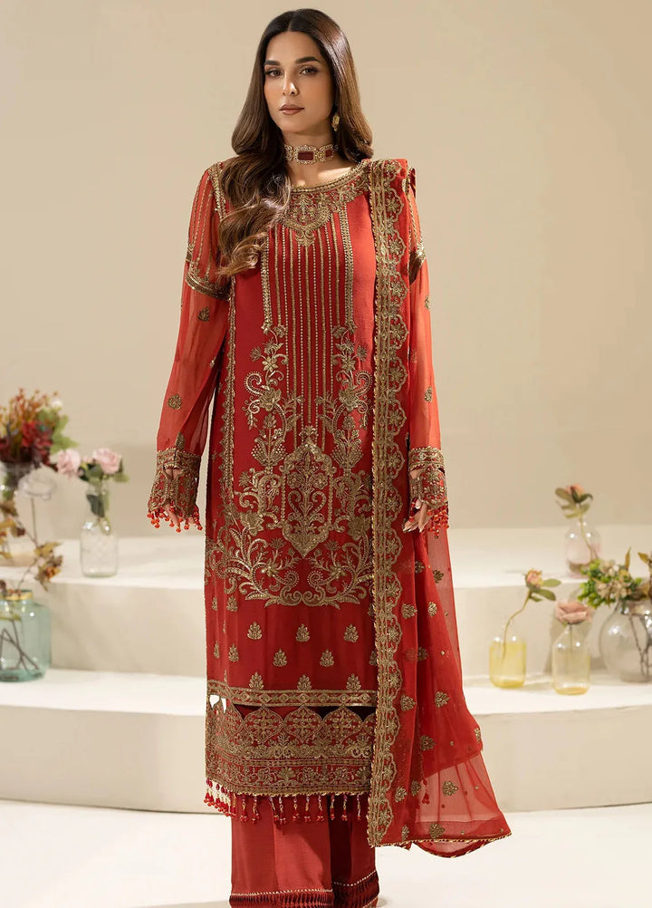 Nisha by Imrozia Premium Pret Embroidered Chiffon 3 Piece Suit M-90 Areesha