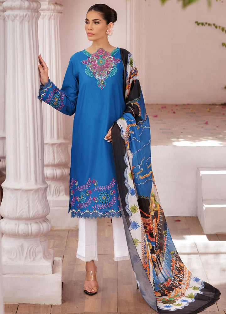 Nissa by RajBari Embroidered Lawn Suit Unstitched 3 Piece RB25N D-04 - Summer Collection