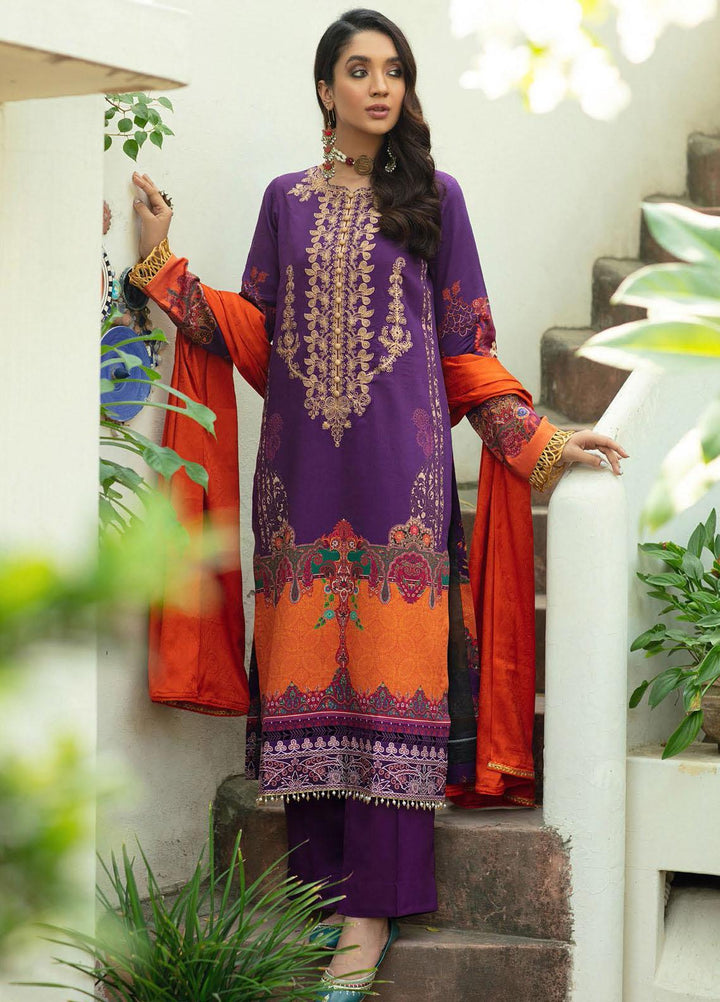 Nissa by RajBari Embroidered Cottel Suits Unstitched 3 Piece RB21N 3/A - Winter Collection