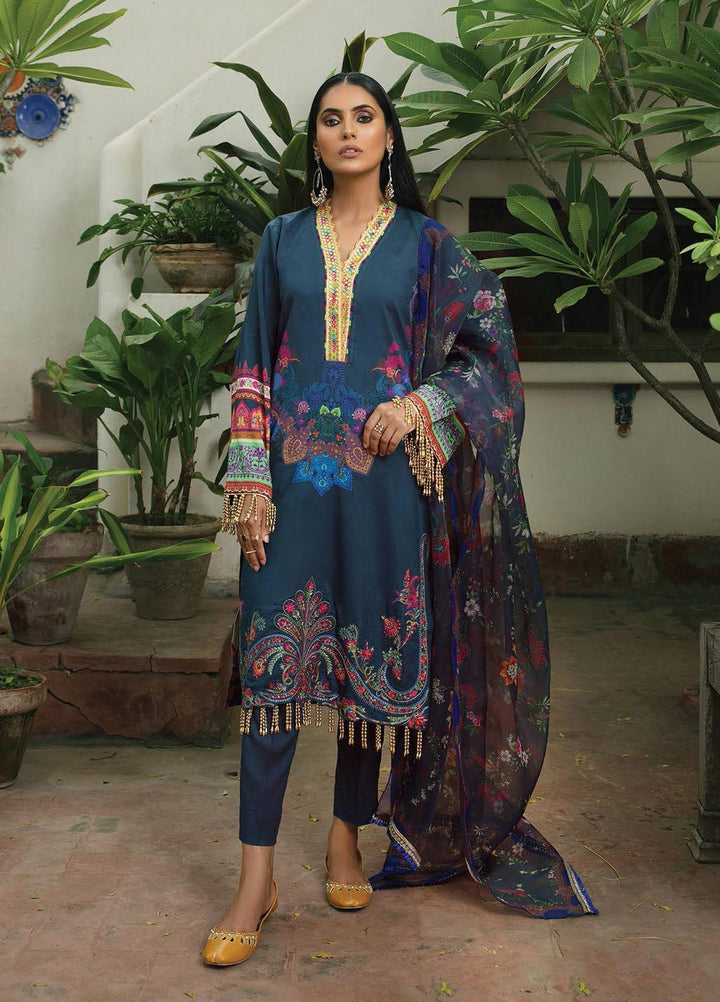 Nissa by RajBari Embroidered Linen Suits Unstitched 3 Piece RB21N 4/B - Winter Collection