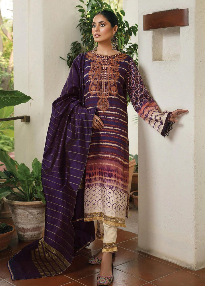 Nissa by RajBari Embroidered Cottel Suits Unstitched 3 Piece RB21N 8/B - Winter Collection