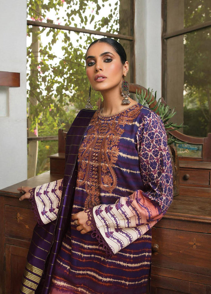 Nissa by RajBari Embroidered Cottel Suits Unstitched 3 Piece RB21N 8/B - Winter Collection