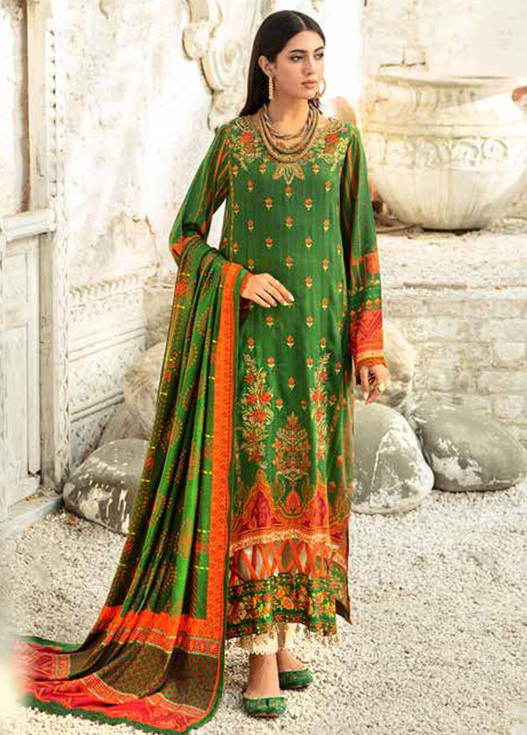 Nissa By RajBari Embroidered Corduroy Suits Unstitched 3 Piece RB23NW 1A - Winter Collection