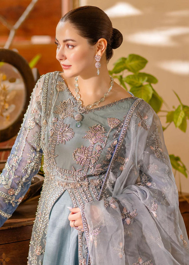 Noor By Azzal Embroidered Organza Suits Unstitched 4 Piece AZZ23N D-02 Mishaal - Luxury Collection