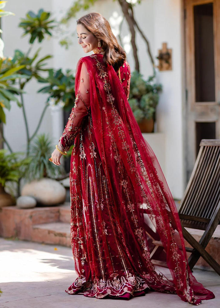 Noor By Azzal Embroidered Net Suits Unstitched 4 Piece AZZ23N D-03 Gulaab - Luxury Collection