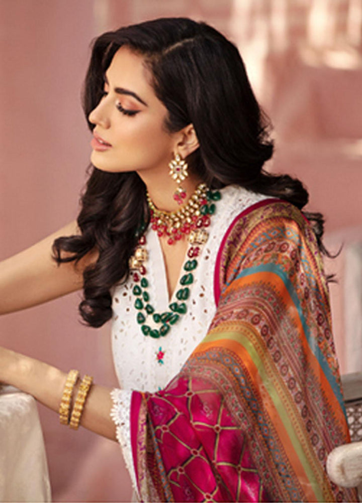 Noor by Saadia Asad Embroidered Chikankari Suits Unstitched 3 Piece NSA21E 3B - Festive Collection