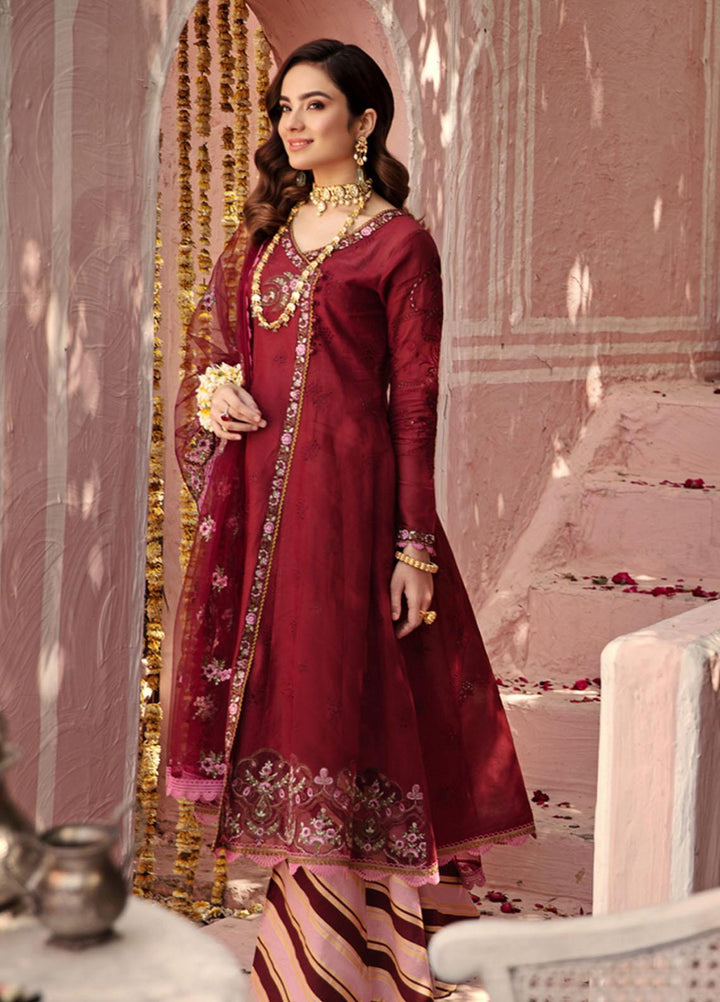 Noor by Saadia Asad Embroidered Chikankari Suits Unstitched 3 Piece NSA21E 8B - Festive Collection