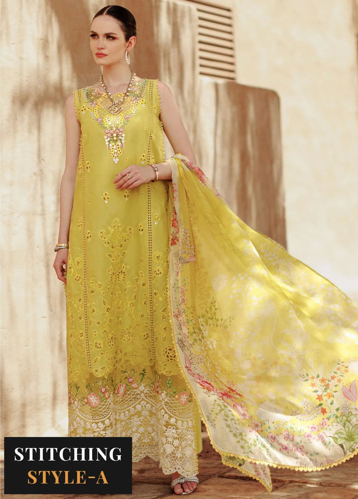 Noor by Saadia Asad Embroidered Lawn Suit Unstitched 3 Piece NSA24ELL D-01 - Summer Collection