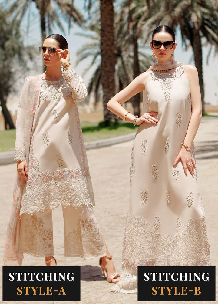 Noor by Saadia Asad Embroidered Lawn Suit Unstitched 3 Piece NSA24ELL D-02 - Summer Collection