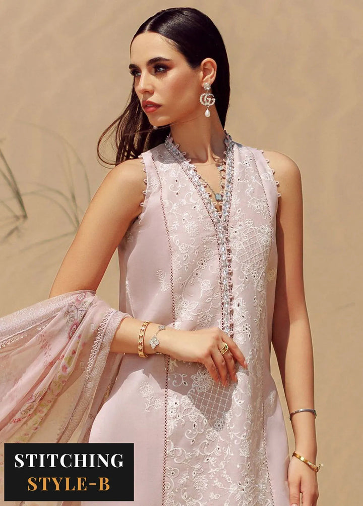 Noor by Saadia Asad Embroidered Lawn Suit Unstitched 3 Piece NSA24ELL D-07 - Summer Collection