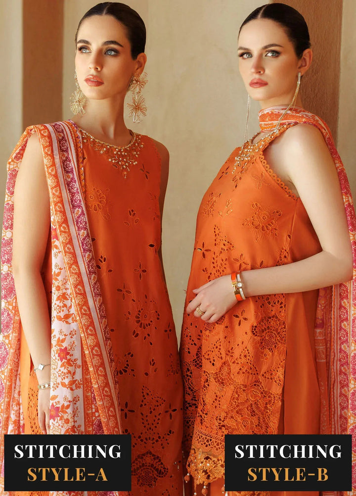 Noor by Saadia Asad Embroidered Lawn Suit Unstitched 3 Piece NSA24ELL D-11 - Summer Collection