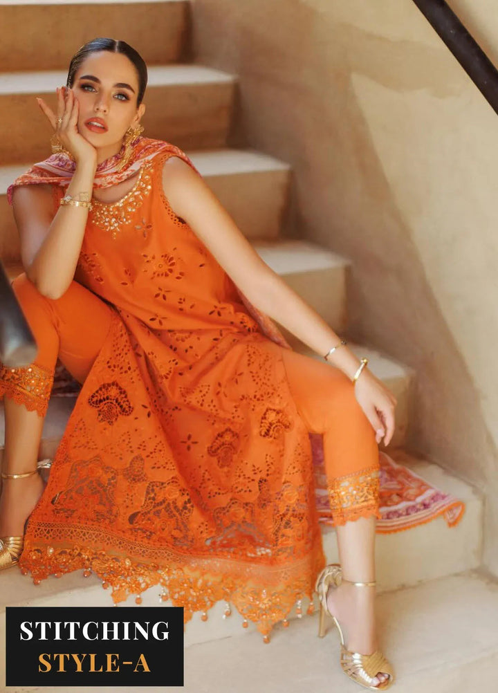 Noor by Saadia Asad Embroidered Lawn Suit Unstitched 3 Piece NSA24ELL D-11 - Summer Collection