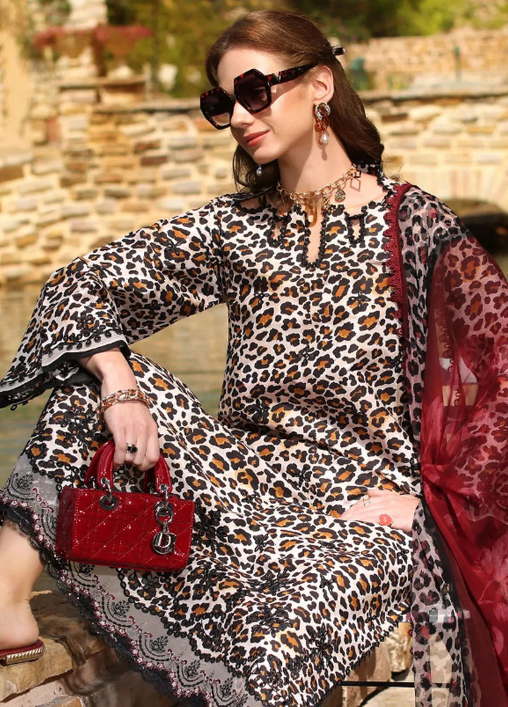 Noor by Saadia Asad Embroidered Lawn Suit Unstitched 3 Piece NSA25LC D-2 B - Summer Collection